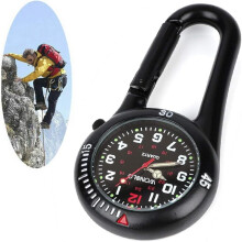 (Black 02) Carabiner Fob Watches Clip on Luminous Face Fob Watch Digital for Nurses Multifunctional Pocket Waterproof Medical Paramedics Accessories