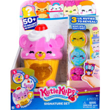 Kutie Kups - Tigre Cupcake Rosa de 4" con 3 Kups y Figuras Coleccionables Lil Kutie - Edades 5+
