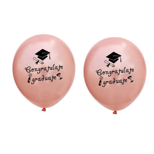 Balões de formatura com letras douradas rosadas, 30 cm (12 polegadas), 20 unidades. 1