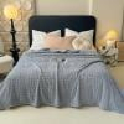 Waffle Jacquard Blanket 100x150cm Blue 1