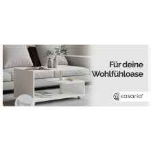 Weißer Couchtisch, 95 x 55 x 50 cm, kratzfest