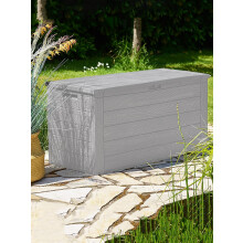 Gartenaufbewahrungsbox, 280 l Fassungsvermögen, grauer Kunststoff