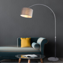 Bogenstehlampe, höhenverstellbar 150-175 cm, Marmorsockel