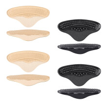 4 paar ademend antislip hielkussen anti blaren-huidskleur zwart