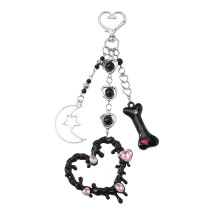 Donker esthetisch sleutelaccessoire met beweegbare liefdesvorm-B
