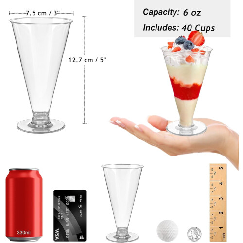 170 g plastkoppar för martini och dessert – 40-pack 1