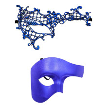 Paar Maskerades Masker Vrouwen Mannen Mardi Gras Masker-Blauw