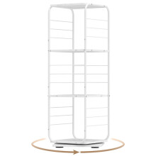 4-laags draaibare boekenplank, metalen frame, 360 draaibaar, wit