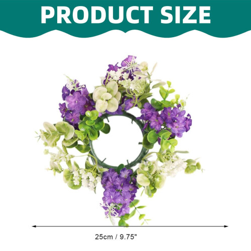 Artificial Flower Candle Ring 10 Inch for Pillar Candles 2