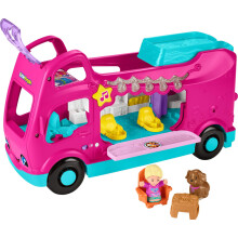 Fisher-Price Little People Barbie Little Dreamcamper Wohnmobil Spielset mit Musik, Licht & 2 Figuren, 18+ Monate