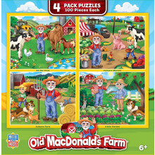 MasterPieces - Puzzelset voor Kinderen 6+, 4-Pack van 100 Stukken, Educatief en Leuk Spel