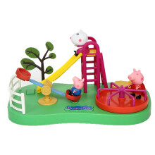 Peppa Pig Peppa'S Playground Playset With Sound Effects, Includes 3 Figures, Preschool Toy For Girls & Boys 3 Years And Up, Birthday Toys For Kids