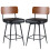 Swivel Bar Stools Set of 2 with Padded Backrest, Black 1