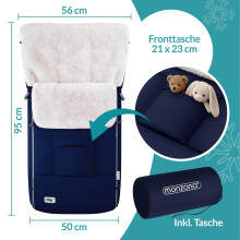 Baby-Fußsack, Marineblau, wasserabweisend, 93 x 56 cm