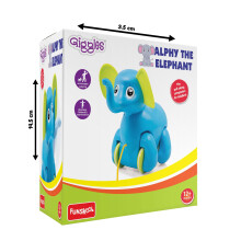 Funskool Giggles Alphy The Elephant Pull Along Toy Elephant Trunk Bobs Up And Down Multicolor 18 Months And Above