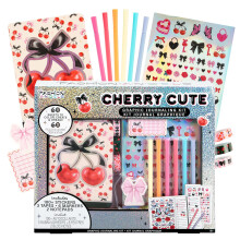 Fashion Angels Cherry Cute Grafik Journaling Set, DIY Schreibwaren & Notizbuch-Set für Mädchen ab 8 Jahren