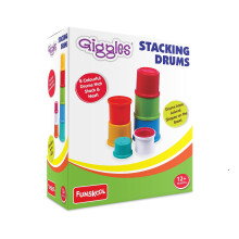 Giggles Funskool - Stacking Drums Multicolour Stacking Blocks With Animals Helps To Sort Stack And Nest 12 Months & Above Infant And Preschool To