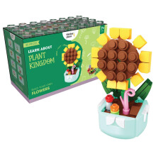 Thinkerplace 8-en-1 Flores Girasol (85 Piezas) | Aprende Sobre el Reino Vegetal | Set de Bloques para Niños 6+