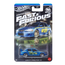 Hot Wheels Fast And Furious Graphic Remix Auto Lancer Evolution Vii - Die Cast Model 1:64 Scale - Length 7 Cm - Jby47