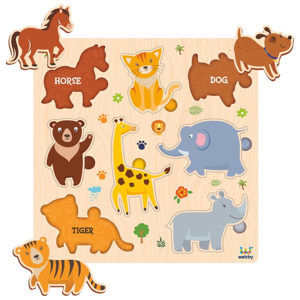 Webby Animals Wooden Learning Puzzle | Educational Montessori Toy For Pre School Kids-image-OPC-PTYRJJP-NEW