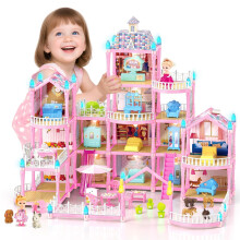 Dream 9 Room Doll House For Girls Dream House Playset With 1 Dog 2 Trees And 25 Furniture Accessories Pretend Play Princess Toys House As Birthday