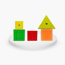 Qwick Click Super Speed Cube Combo Of Triangle Pyramid 2X2 3X3 4X4 And 5X5 Puzzle Cube (Pack Of 5)