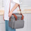 Τσάντα φαγητού 14L με μόνωση, γκρι, επεκτάσιμη, διπλής στρώσης 5