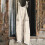 Women's Stripe Sleeveless Bib Jumpsuit – Beige, M 2