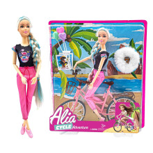 Wiztoy Lyla Alia Cycle Adventure Doll - 30 Cm Doll With Bicycle Backpack & Balloons | Outdoor Playset For Girls Age 3+