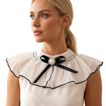 Detachable Faux Collar Feminine Collar Enhancer For Quick-Black