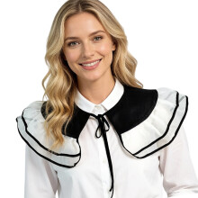 Elegant Ruffled False Neckpiece Breathable Cotton Feminine