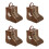 Multiuse Travel Boot Bag 4Pcs Dustproof Shoe Organiser-brown 1