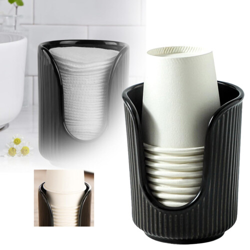 Sort plastikkopholder af papir med lodrette striber 1