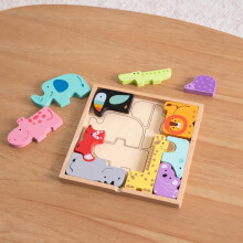 Fat Brain Toys Dieren Blok Puzzel - Houten Vorm-Match Spel voor Peuters