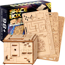 ESC WELT Space Box 3D Spel - 3-in-1 Houten Breinbreker - Cadeau Box Raadsel - Puzzel voor Kinderen en Volwassenen