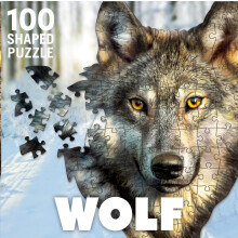 Masterpieces Wolf Jigsaw Puzzle - 100 Pieces, Portable, Rectangular, Unisex Adult, Problem Solving & Spatial Awareness