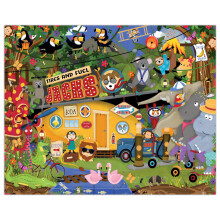 Crown Point Graphics Abbie en Jack in de Jungle 300 Stuk Puzzel, Zachte Aanraak Ontwerp, EZ om Vasten