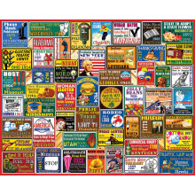 White Mountain 1000 Piece Jigsaw Puzzle Patriotic US Icons Collage Puzzles with Large Pieces Gift for Adults and Family 24"x30" - America's Firsts