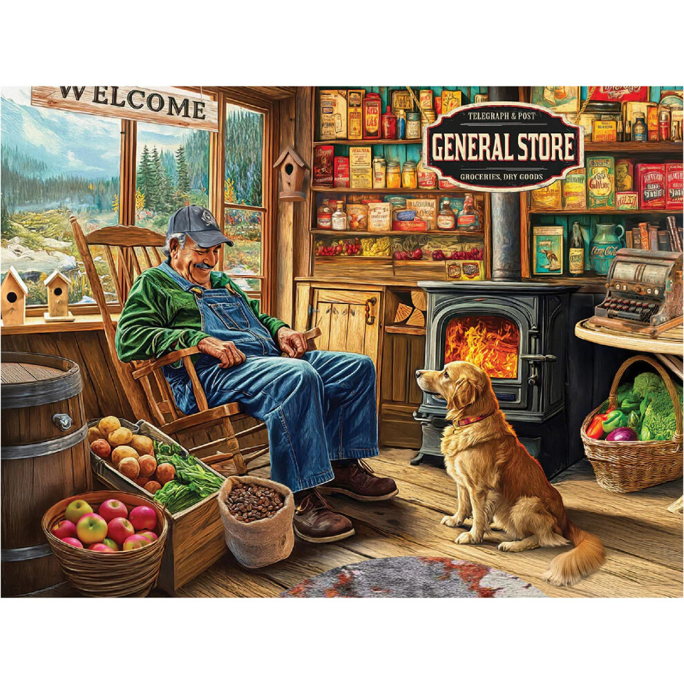 Mountain 500 Piece Jigsaw Puzzle Nostalgic Country Farm Puzzles With Large Pieces Gift For Adults 18"X24" - The General Store White
