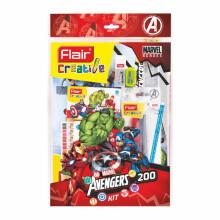 Flair Creative Series Kit de Papeterie Marvel Avengers | 58 Articles Assortis | Kit Intelligent Pour Créativité