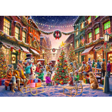 Downtown Kerst Jigsaw Puzzle 1000 Stukjes door Vermont Christmas Company - Puzzels met Willekeurige Vormen
