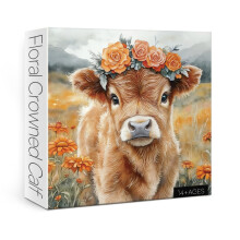 Grappige Hoogland Koe Bloemen Puzzels voor Volwassenen 1000 Stukken
