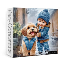 Schattige Hond Jongeman Puzzels voor Volwassenen 1000 Stukken, Unieke Puppy Puzzel