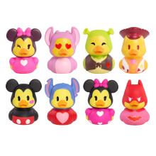 Duckalooz Valentines Collectible Duck Figures - 8-Pack Character Ducks (Batman, Shrek, Mickey, Minnie, Stitch, Angel & Woody), 2.75" Mini Toys for Kid