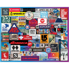 White Mountain 1000 Piece Jigsaw Puzzle Winter Christmas Holiday Puzzles with Large Pieces Gift for Adults and Kids 24"x30" - Gone Skiing