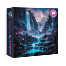 Fantasy Waterval Landschap Puzzels voor Volwassenen 1000 Stukken, Paarse Berg Jigsaw Puzzle