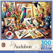 MasterPieces Audubon Jeweled Grace 300 Stuk Puzzel - Ezgrip Jigsaw voor Volwassenen, Natuurthema, 18"x24"
