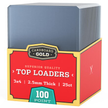 Cardboard Gold - 100pt Top Loaders pour Cartes - 25 Comptes - Premium 3x4 Pouces