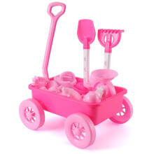 Liberty Imports 14-teiliges Pink Princess Strandwagen-Spielset mit Sandformen und Spielwerkzeug