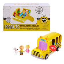 Juguete Interactivo Autobús Escolar Peanuts Charlie Brown, 11 Piezas, Incluye Figuras Charlie Brown, Sally y Snoopy